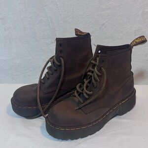 Dr Martens Doc England Rare 90s Vintage Crazy Horse 1460 Combat Boots UK7 Mens 8